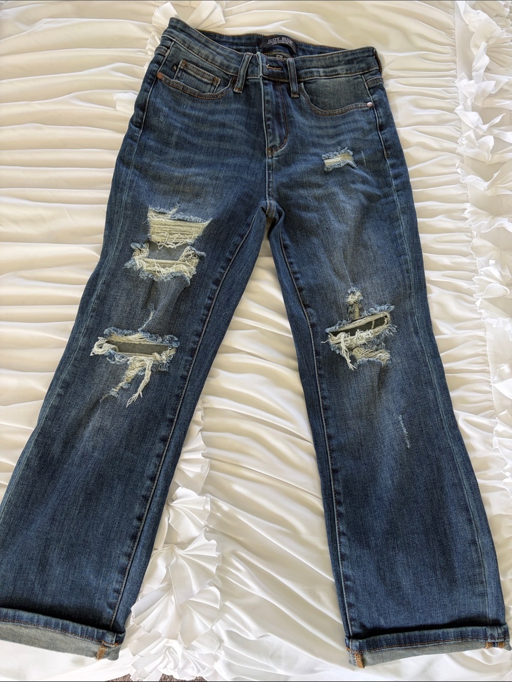 Judy Blue Dark Blue Distressed Women's Jeans